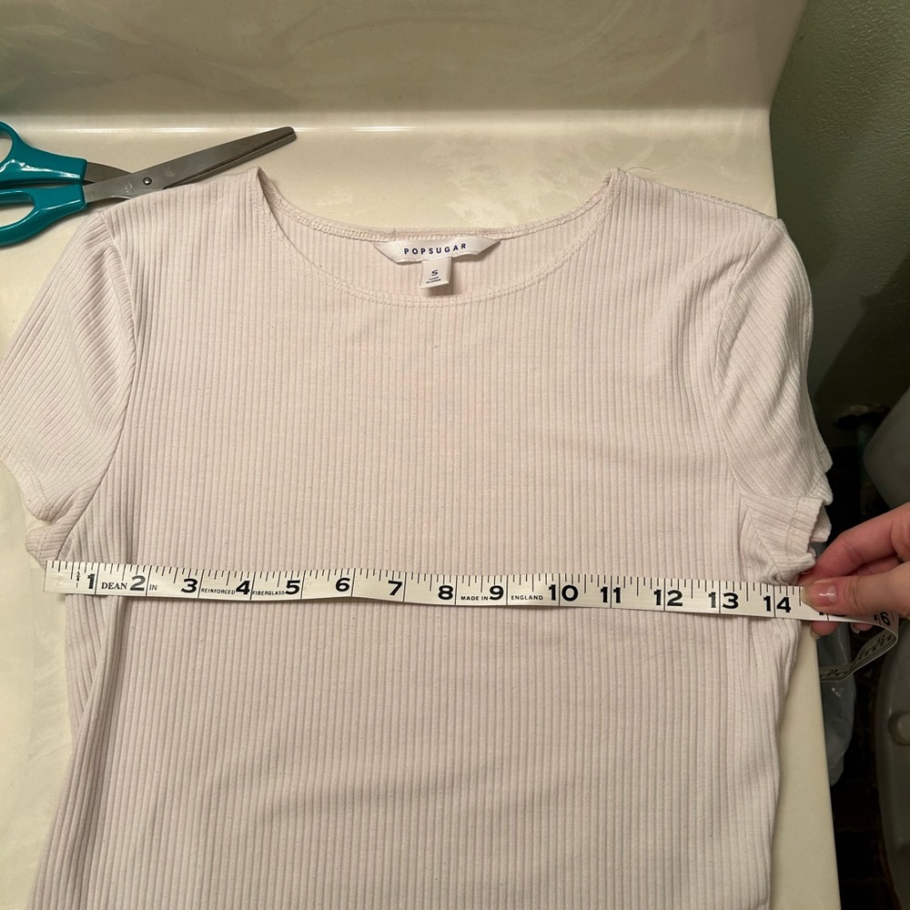 White Ribbed Crop Top - Picture 6 of 7
